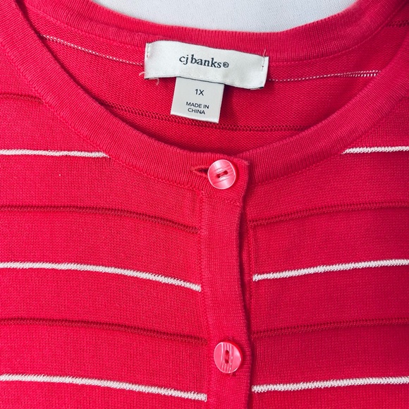 CJ Banks pink button down Cardigan Sz 1x - Picture 4 of 4